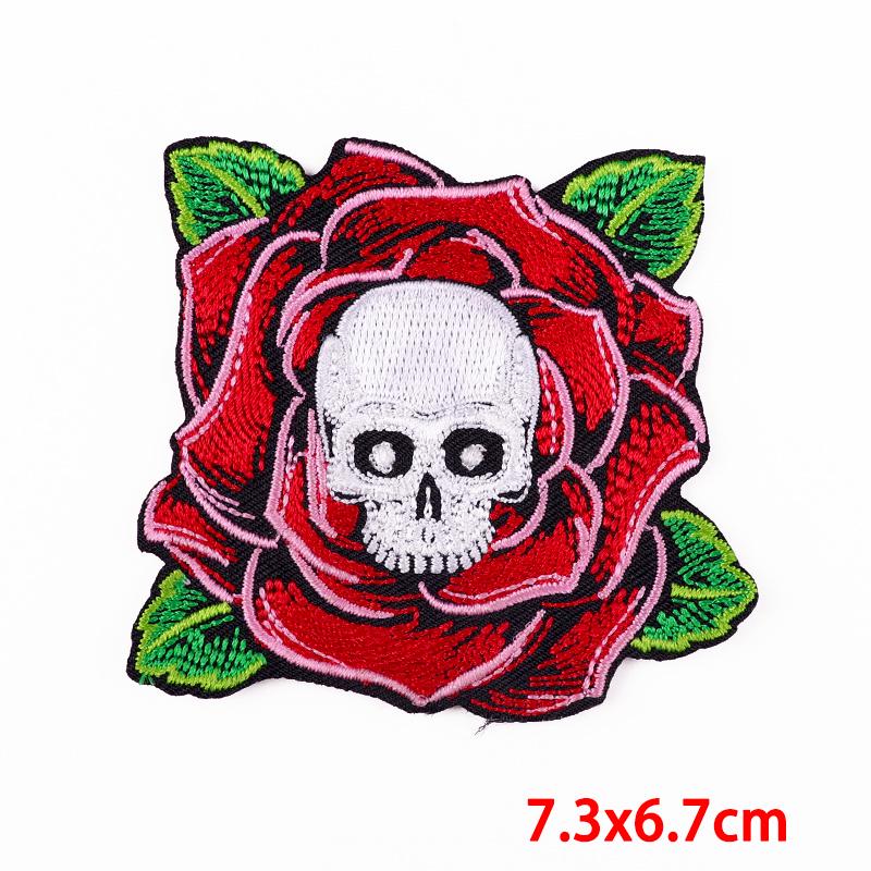 Punk Heart Embroidery Patch Iron On Patches For Clothing Thermoadhesive Patches On Clothes Waves Applique/Patches On Clothes
