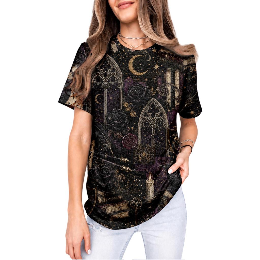 Men's and Women's Halloween T-Shirt with Cute Pumpkin Pattern for Holiday Parties