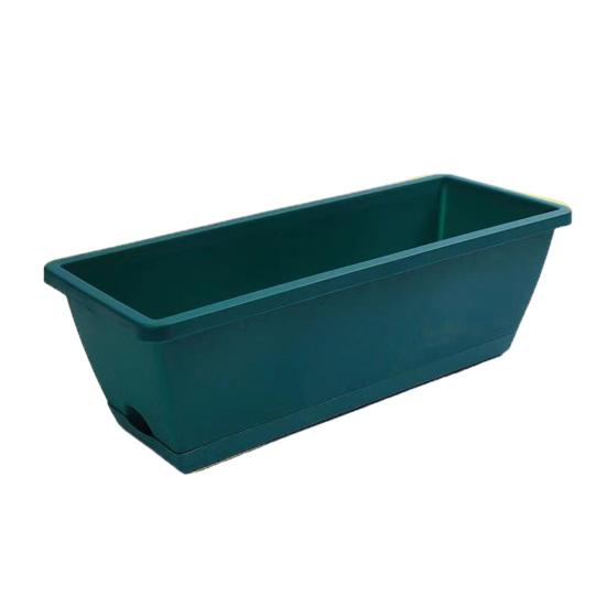 Rectangular Planter Large Plant Pot with Drainage Holes Long Planter Box with Saucer for Windowsill Vegetables Herbs Succulents M
