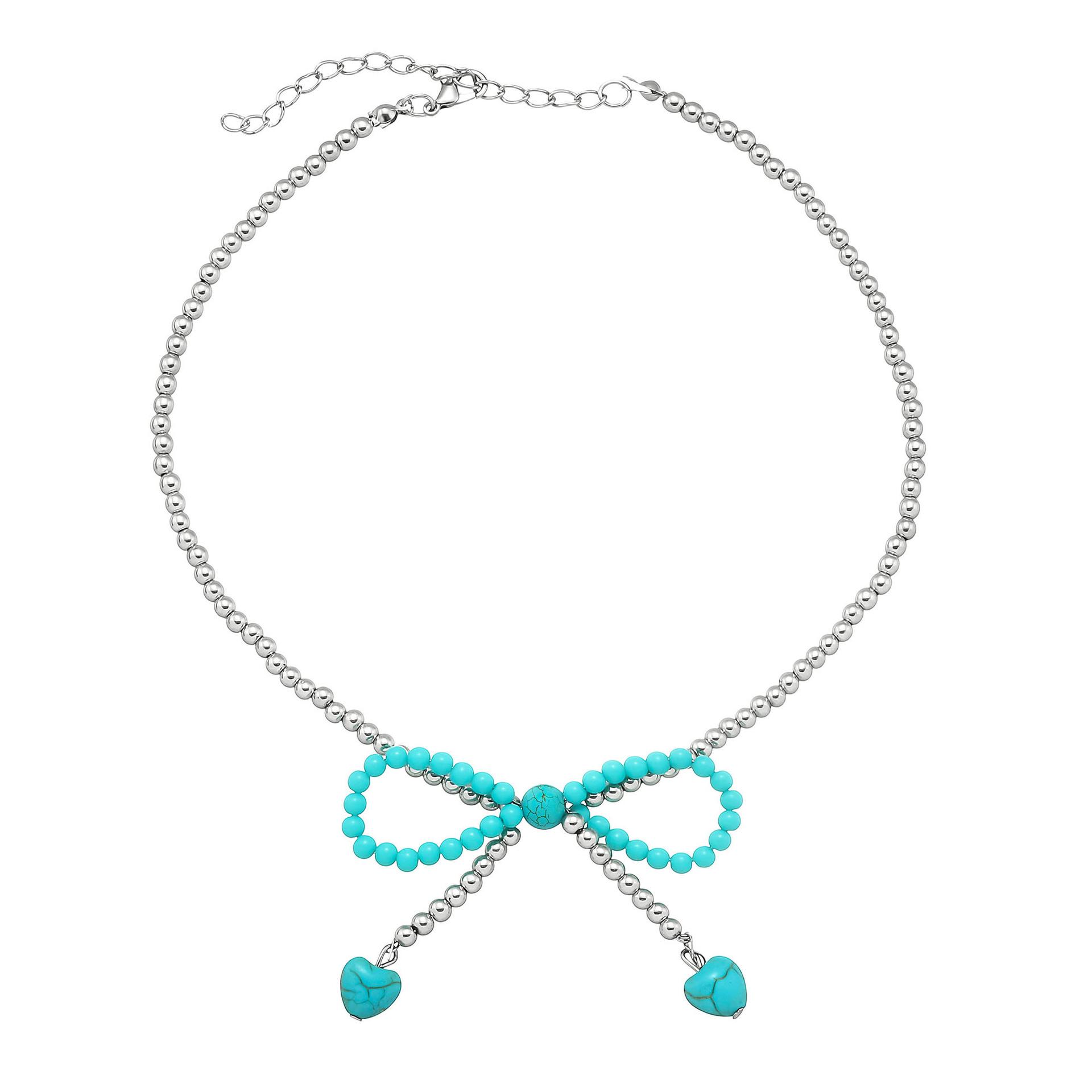 

Ожерелье с хрустальным сердцем, модное корейское волнистое блестящее ожерелье-цепочка на ключицы, женское трендовое вечерние подарки светло-синий