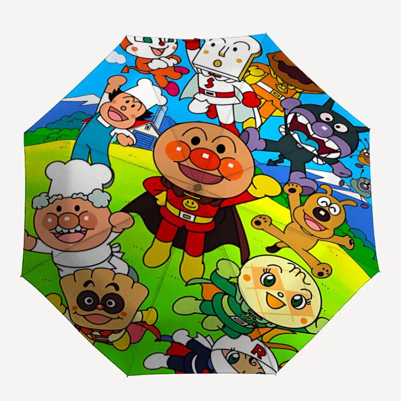 1pc Anpanman Automatic Folding Umbrella, Automatic Folding Umbrella with 8 Ribs, Convenient for Outdoor Use  003