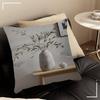 Chic Olive Tree In Vase Canvas Art Pillow Cushion Cover Pillowcase Living Room Sofa Home Decor Customized