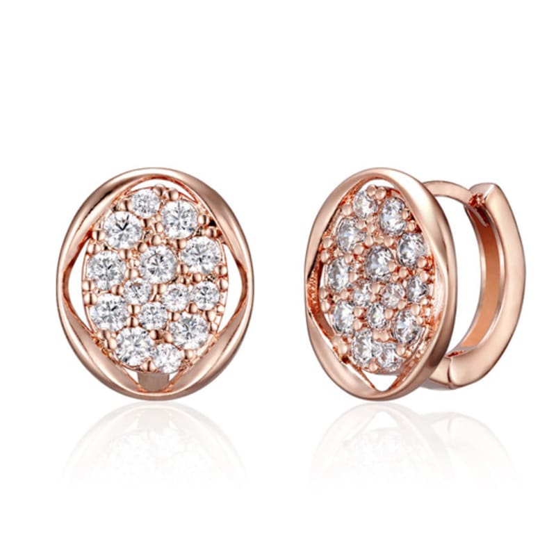 ELLE Jewelry 14K GF Ballroom Round Stone One-Touch Earrings ELGPEE549