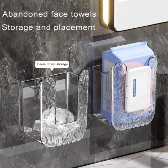 2 Pezzi Scatola Salviette Umidificate per Bagno Montabile a Parete Trasparente Impermeabile Grande Capacità Antiscivolo Organizer per Carta da Cucina Porta Rotolo di Carta Igienica
