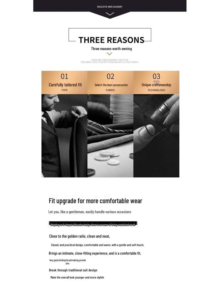 ROMON Men's Business Suit Jacket