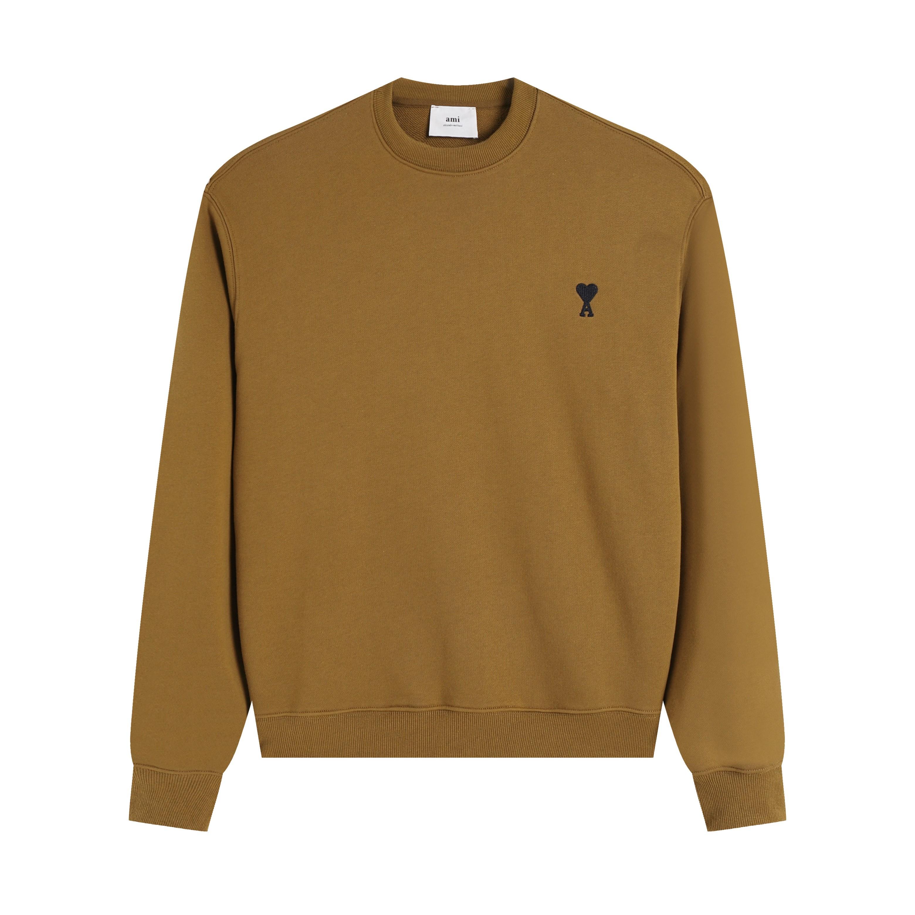 AMI 2025 Autumn and Winter New Embroidered Small Logo High-quality Cotton Round Neck Hoodie Couple Pullover S 5179₽