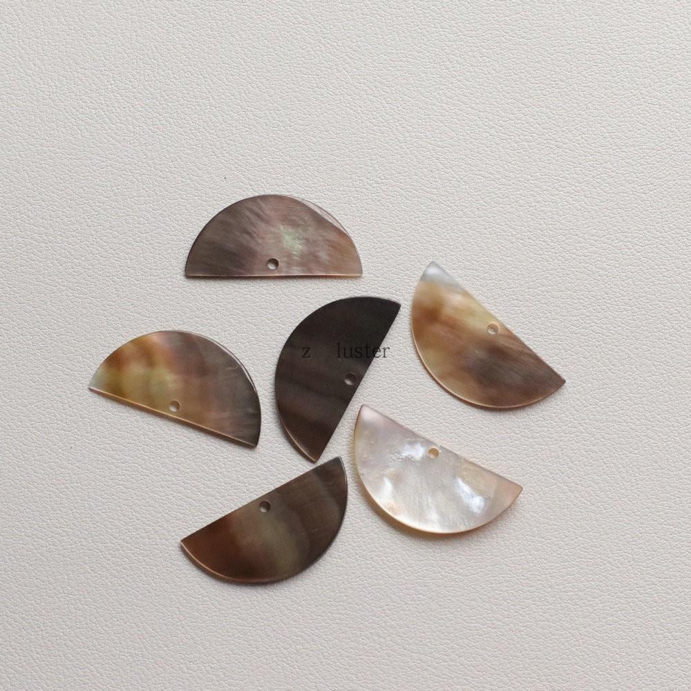 Blacklip Mother-of-Pearl Half-Round Slices - 14x30mm Hair Accessories for Earrings & Hairpins DIY Jewelry