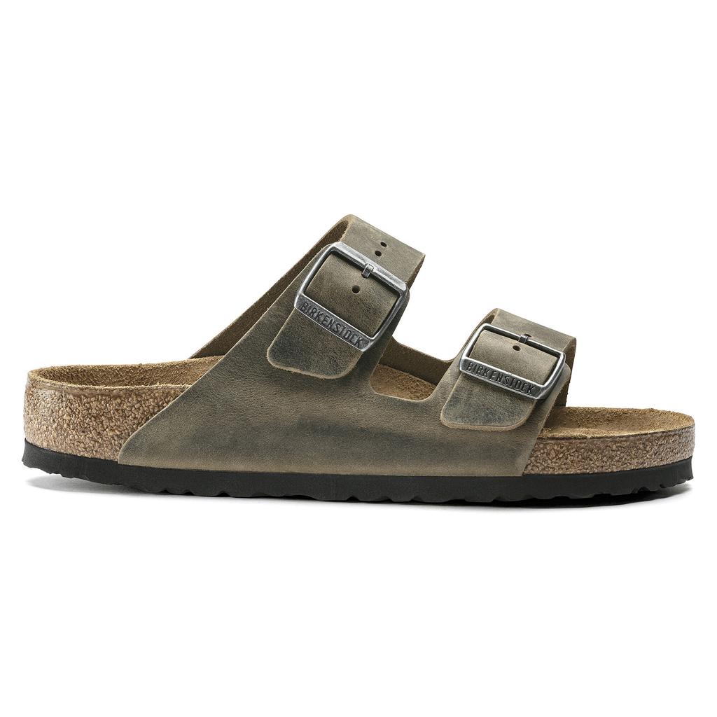 Klapki Unisex Birkenstock Arizona Soft Footbed Oiled Leather Zielone Narrow Wąskie (1019377) 38.0