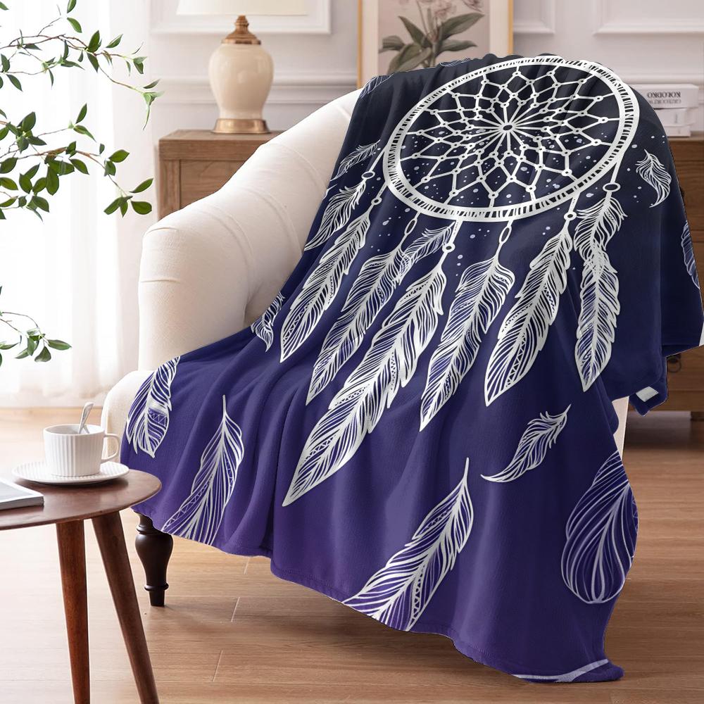 D-Dreamcatcher Throw Soft Flannel AC Blanket Lightweight Summer Nap Throw Cozy  Blanket for Sofa Bed Travel Home 100cmx150cm