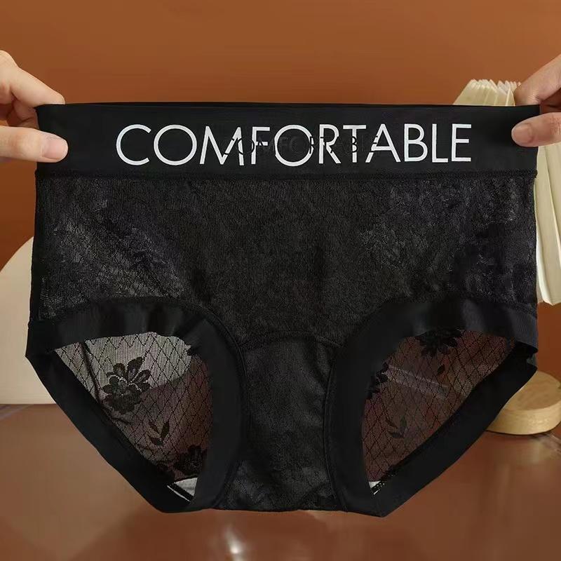 French Style Lace Bikini Panties Women - Mid-Rise Soft Mulberry Silk Innocent & Seductive Underwear