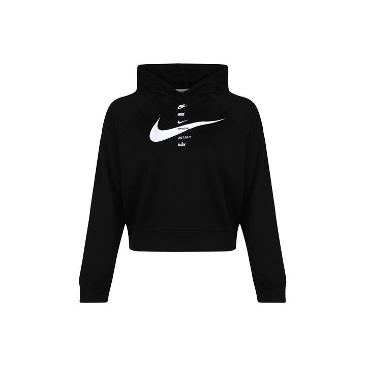 Nike logo printed sports autumn sweatshirt for women black S