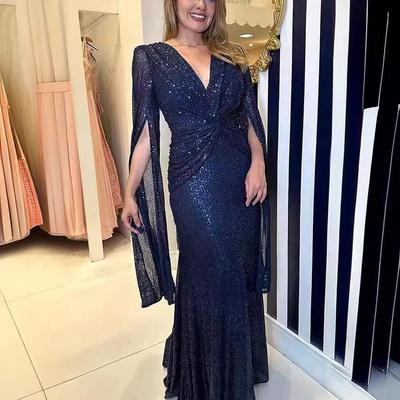 GA23108 Europäisches & Amerikanisches Pailletten Freizeit-Partykleid - Locker, Sexy und Stilvoll