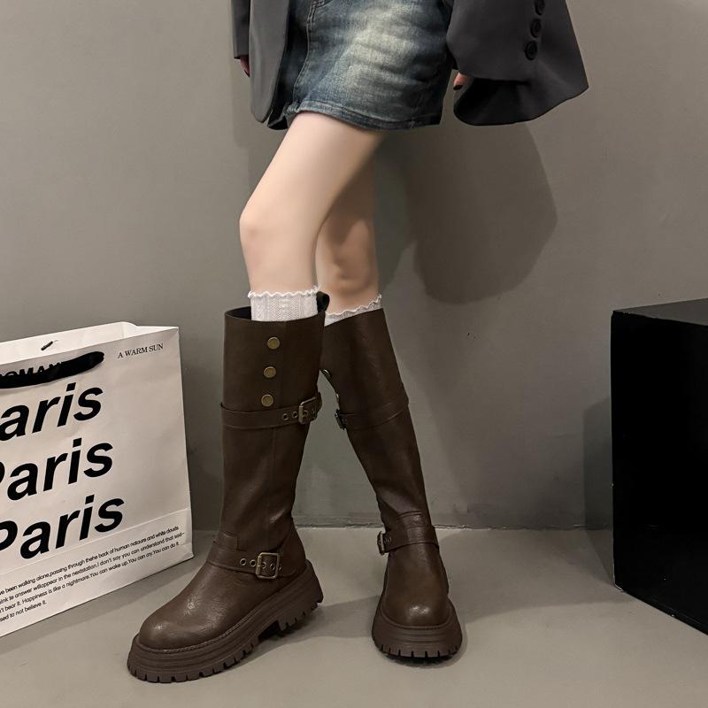 But Knee Boots, Children's Models, Small Autumn and Winter Women's Boots, Thick-soled Medium-soled Martin Boots, Tall Knights, Thin Boots