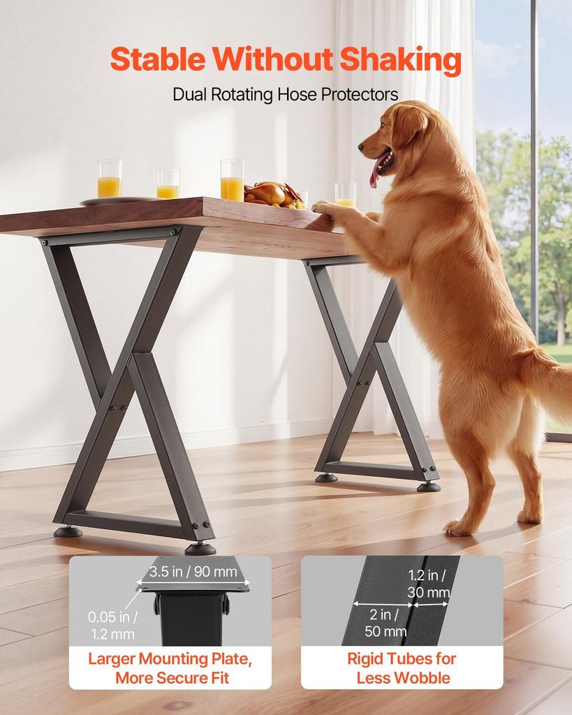 Table Legs, 740 X 472 Mm (H X W) Steel Furniture Legs, Modular Design, Easy Assembly, 1000 Kg Max Load Heavy Duty, Z Shape for Home Office Desk DIY,