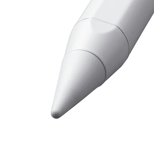 SANWA SUPPLY PDA-PEN56W Rechargeable Ultra-Fine Touch Pen for Apple iPad, Palm Rejection Compatible, White