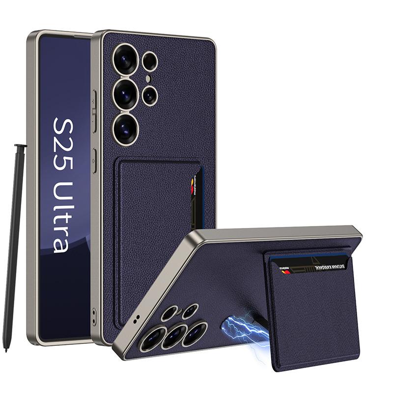 A High End Business Fashion Brand S25 Card Case Stand and Leather Case Suitable for The New Samsung S25 Ultra Phone Case