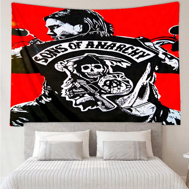 Anarchy Motorcycle Club Tapestry Hanging for Bedroom,Livingroom, Playroom,Decor Art Room Wall Tapestry Holiday and Birthday Gifts