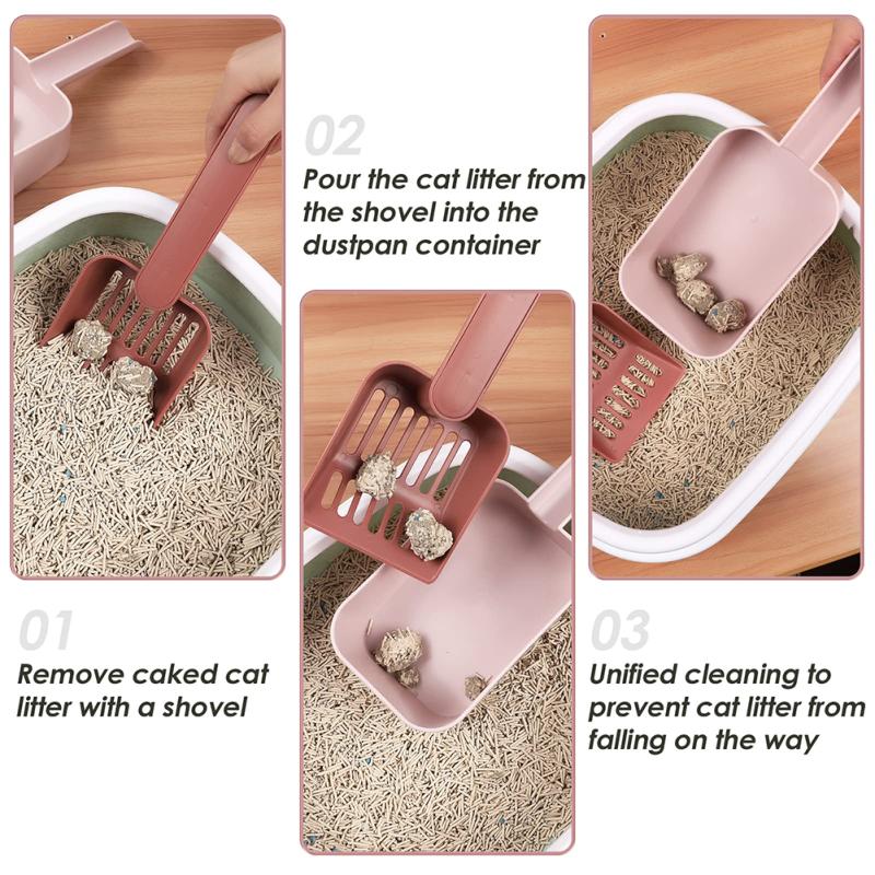Cat Litter Shovel With Holder Multi-purpose Deep Large Capacity Cat Litter Scoop Pet Cleaning