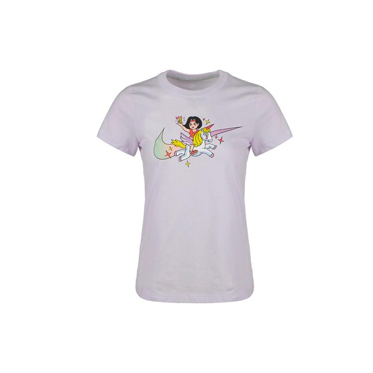 

New Nike Set in Sleeve T Shirt Women s Light Purple CW6758-571 M