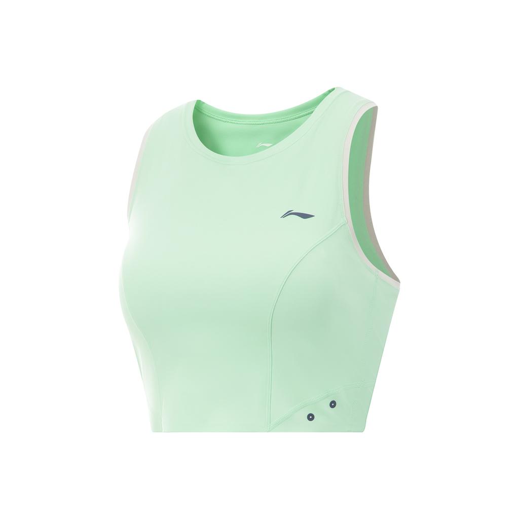Li-Ning Fitness Series Versatile Casual Fashion Quick-Dry Round Neck Cool Sleeveless Vest Women Tops Fluorescent-Light-Green AVSV194-4