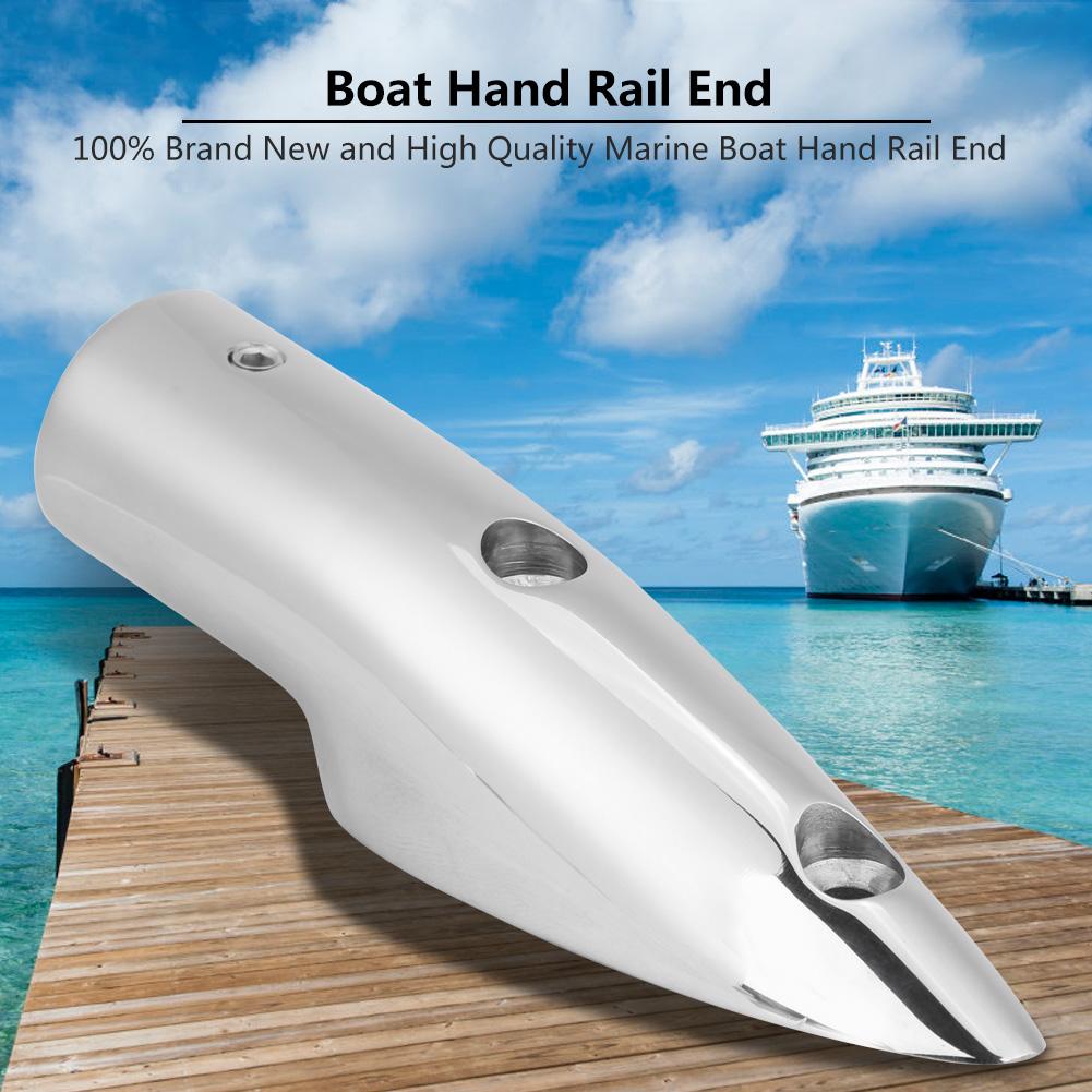 7 8  5 1 2 Degree Stainless Steel Marine Boat Hand Rail End Top Mount Hardware Fitting