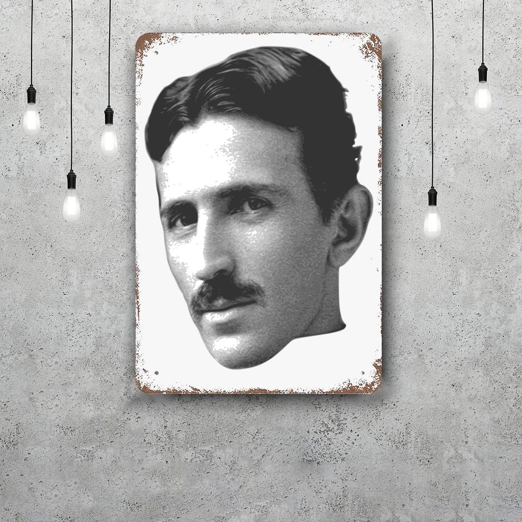 Nikola Tesla Vintage Tin Sign Home Decor Wall Decor Art Wall Mural Room Decoration Decor Retro Metal Sign Plate Bar Posters
