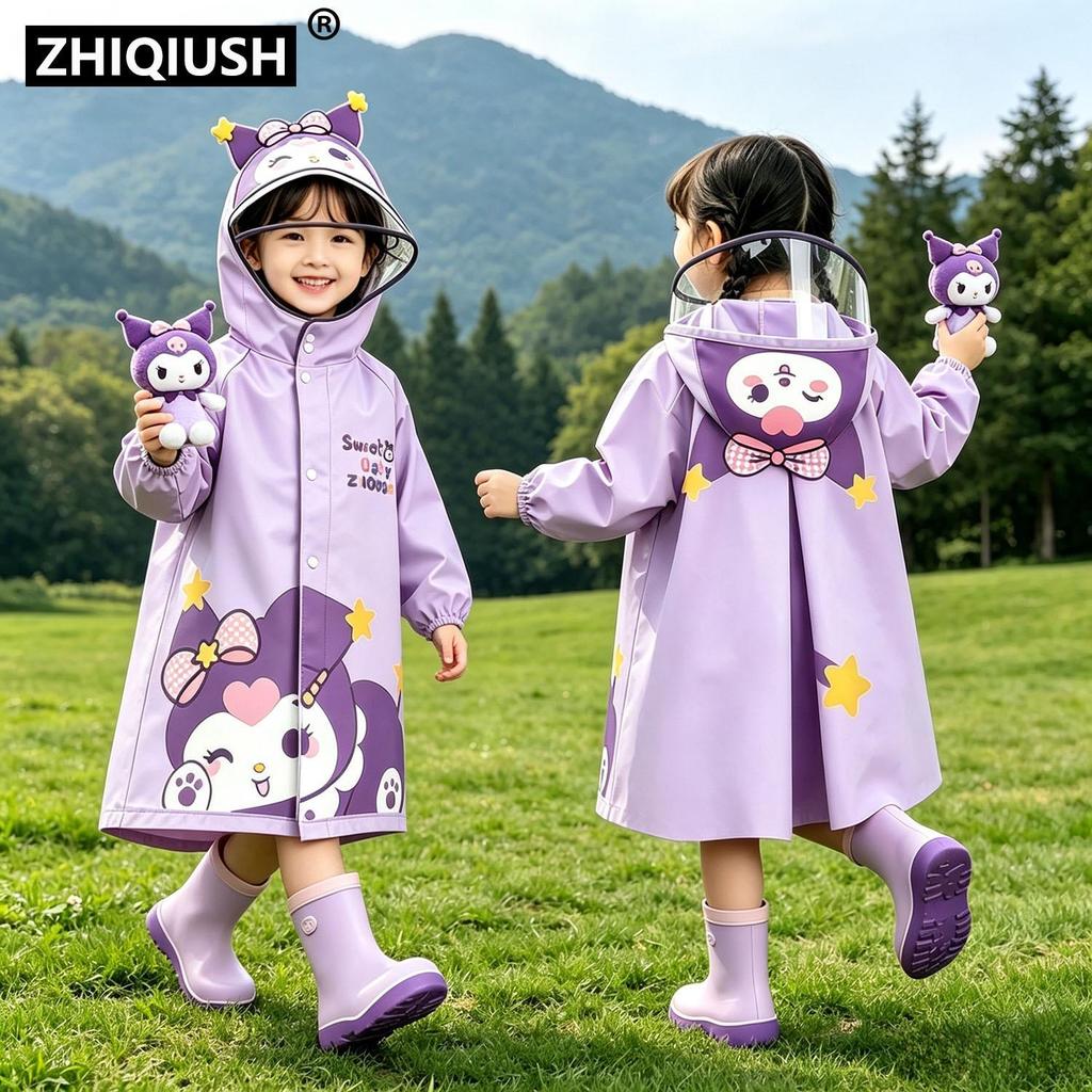 Kids' Cartoon Raincoat - Cute, Waterproof, Outdoor Rain Cape for Boys and Girls in Kindergarten and Primary School