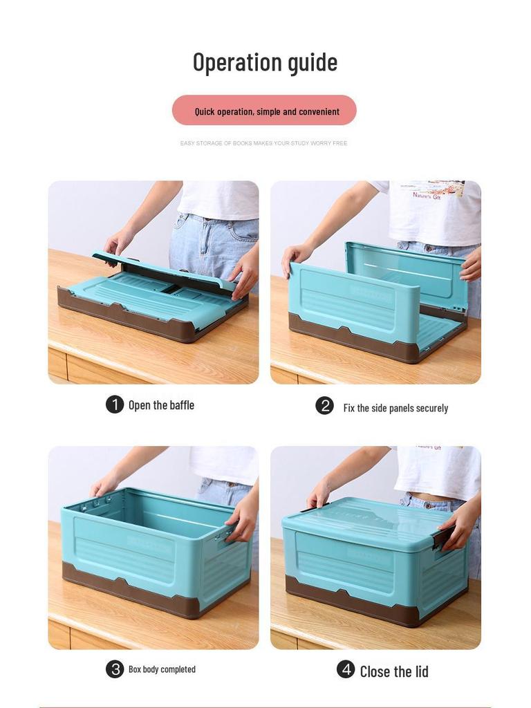 Nordic Style Foldable Plastic Storage Box for Clothes, Toys, and Books