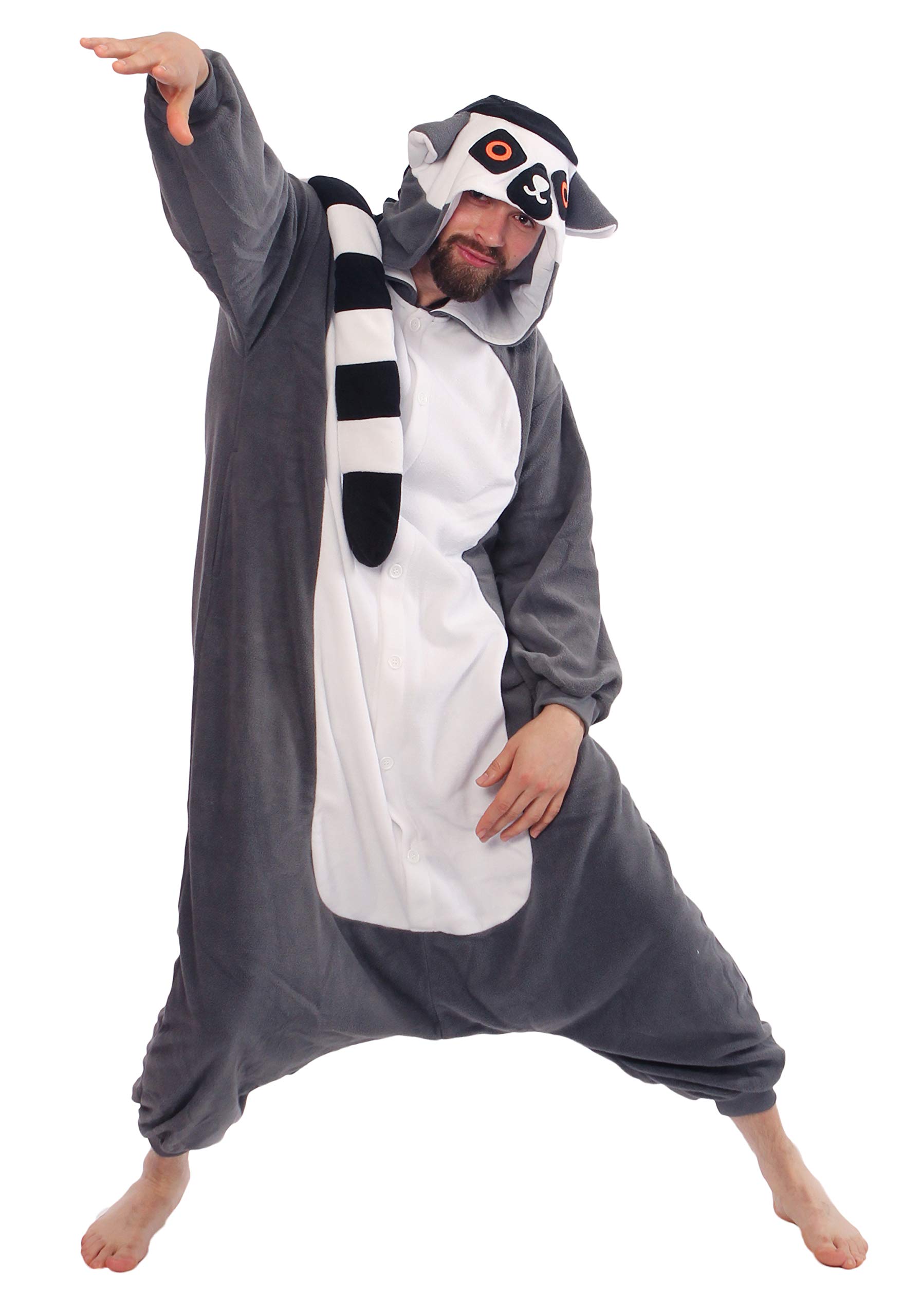 

SAZAC Флисовый кигуруми Кошачий лемур, Взрослый, Универсальный размер, 2749