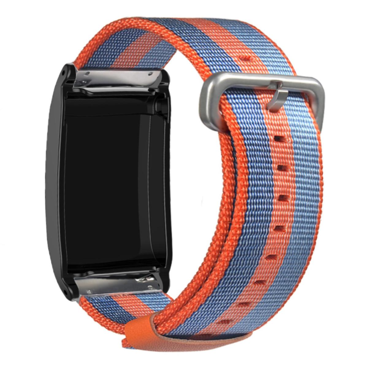 

Striped Wristband for WHOOP 5.0 LIFE MG/5.0 Peak/5.0 One/5.0/4.0 Fitness Tracker Nylon Replacement Strap Orange/Blue