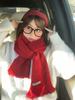 Festive Collection: Red Scarves & Imitation Cashmere Shawls - Cozy Winter Gifts & Soft Neck Warmers