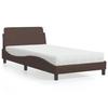 VidaXL Bed with Mattress Brown 100x200 Cm Faux Leather 3208359