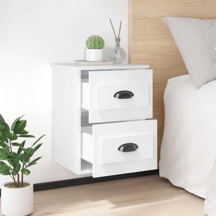 VidaXL Wall-mounted Bedside Table High Gloss White 41.5x36x53 Cm 816396