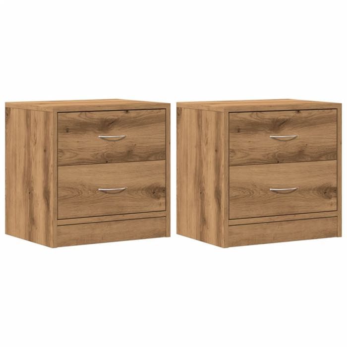 VidaXL Tables de chevet 2 pcs chêne artisanal bois d'ingénierie, armoire, meubles de chambre à coucher, support de 855927