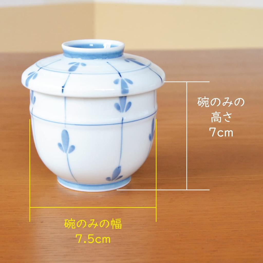 Set mit 3 Chawanmushi-Dampfschalen, Arita-Ware, Megumi