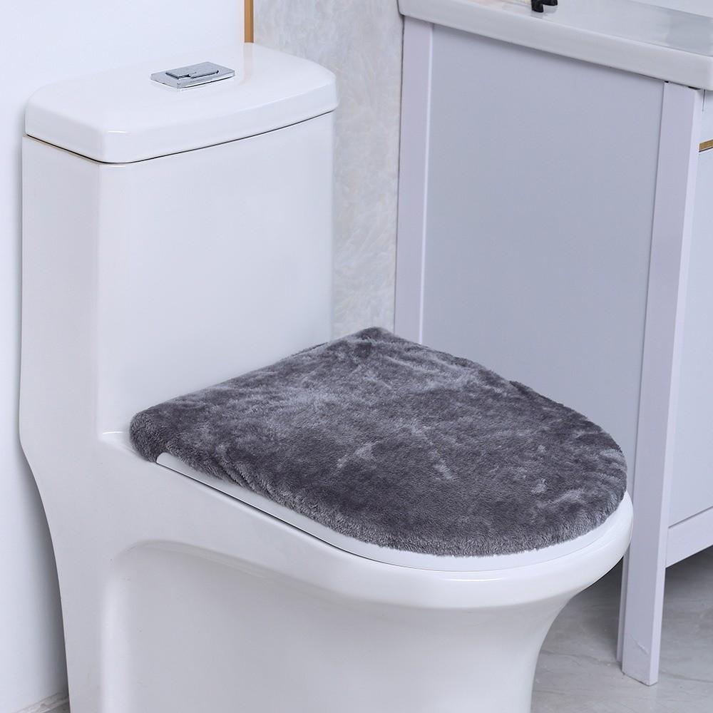 Warm Toilet Lid Cover Solid Color Toilet Lid Protective Sleeves Toilet Seat Cover Home Bathroom