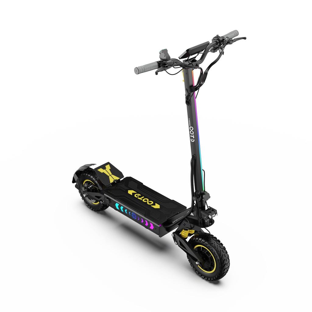 Patinete elétrico dobrável OOTD T10 pro, motor de 2600W, bateria de 52V 23,4Ah, velocidade máxima 65 km/h, autonomia de 80km, pneus de 11 polegadas