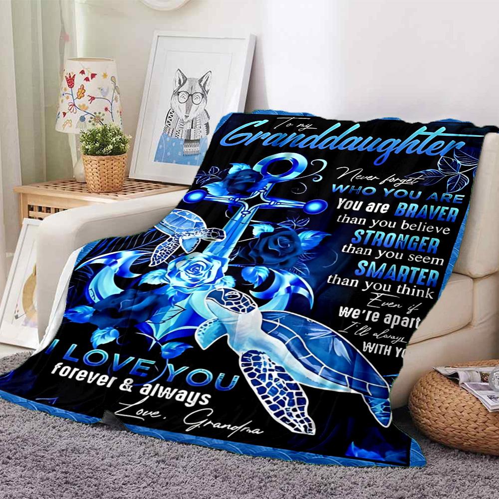 1PC Grandma Love Quotes Blanket, Throw For Sofa, Bed, Travel, Printing Blanket With Soft And Warm Fabric yy250918198