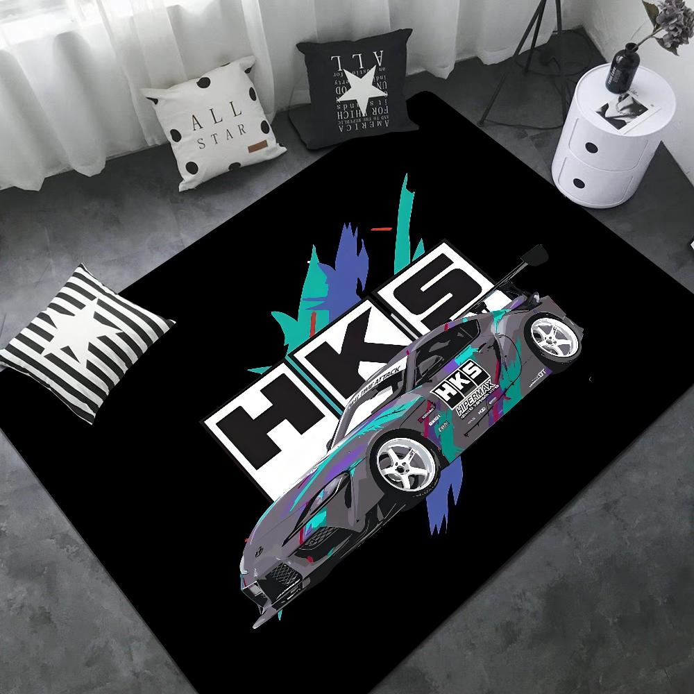Sports Car H-K-S JDM Kitchen Mat Washable Non-Slip Living Room Sofa Chairs Area Mat Kitchen Toilet Rug