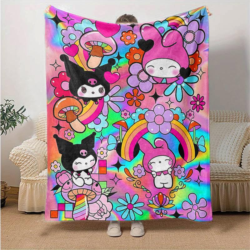 

1pc My Melody Kuromi and Friends Themed Blanket, Cute Design for Room Decor, Soft Throw Blanket Perfect as Birthday Gift or Housewarming Present, Suit 130x150cm