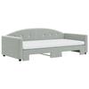 VidaXL Daybed and Trundle Bed and Mattress Light Grey 100x200 Cm Velvet 3197332