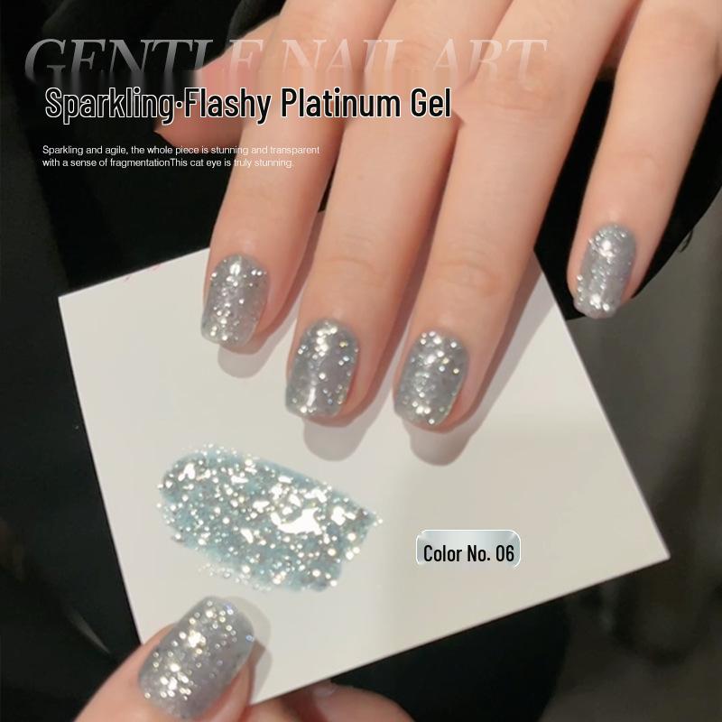 Twilight Rogue Platinum Gradient Nail Gel 2025 - High-Density Brilliant Polish