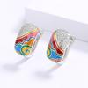Fashion Earrings for Women's Irregular Color Epoxy Women's Earrings Simple Bridal Jewelry Handmade Enamel Earrings