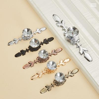 Furniture Hardware Crystal Handles Single Hole Drawer Handles Luxury Drawer Knobs Home