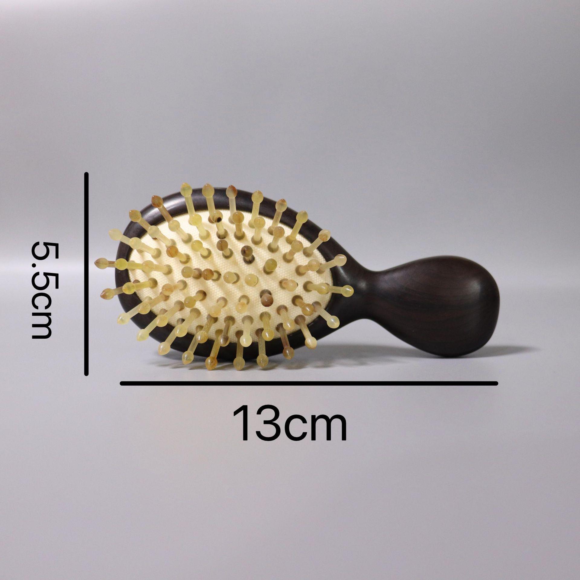 

Purple Sandalwood Air Cushion Massage Comb - Portable Smooth Hair & Scalp Meridian Comb with Sheep & Cow Horn