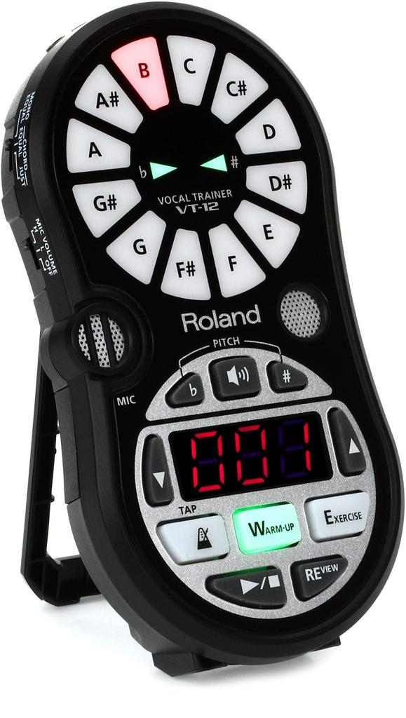 Roland Vocal Vocal and Checks Vocal and Includes a Variety of Practice Black VT-12-BK Trainer, Practice, Tuner, Metronome, Pitch, Songs,