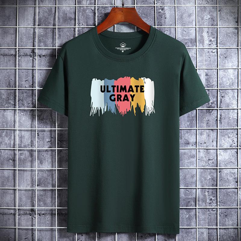 QICED Summer Short-sleeved T-shirt Men's O-neck Trend Bottom Shirt