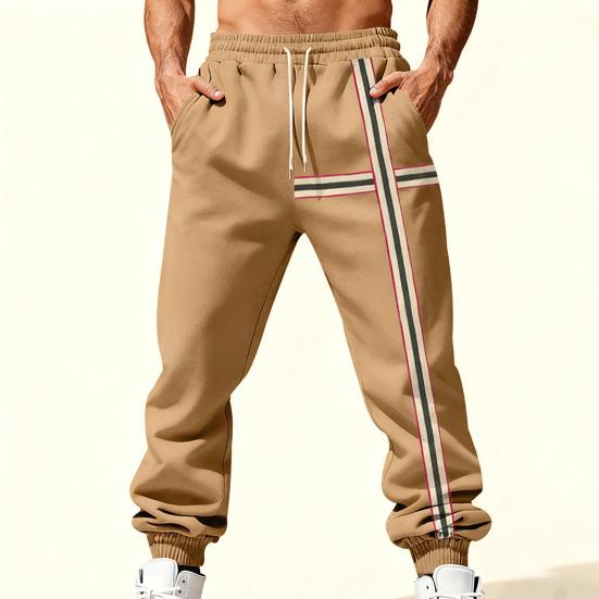 Pantalones de chándal para hombre Joggers elásticos de tiro medio con cordón ajustable Bolsillos reforzados Forro de terciopelo Pantalones deportivos para uso diario
