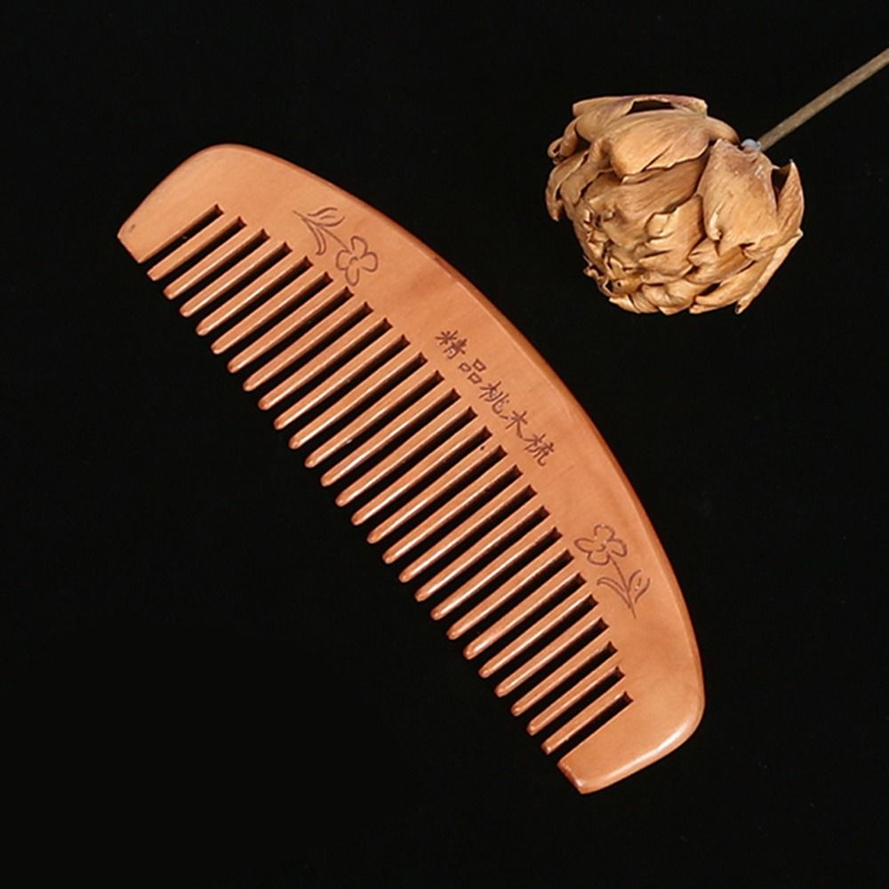 New Anti-Static Handcrafted Natural Peach Wood Hair Comb Head Massage Sandalwood Comb Hair Care Styling Tool