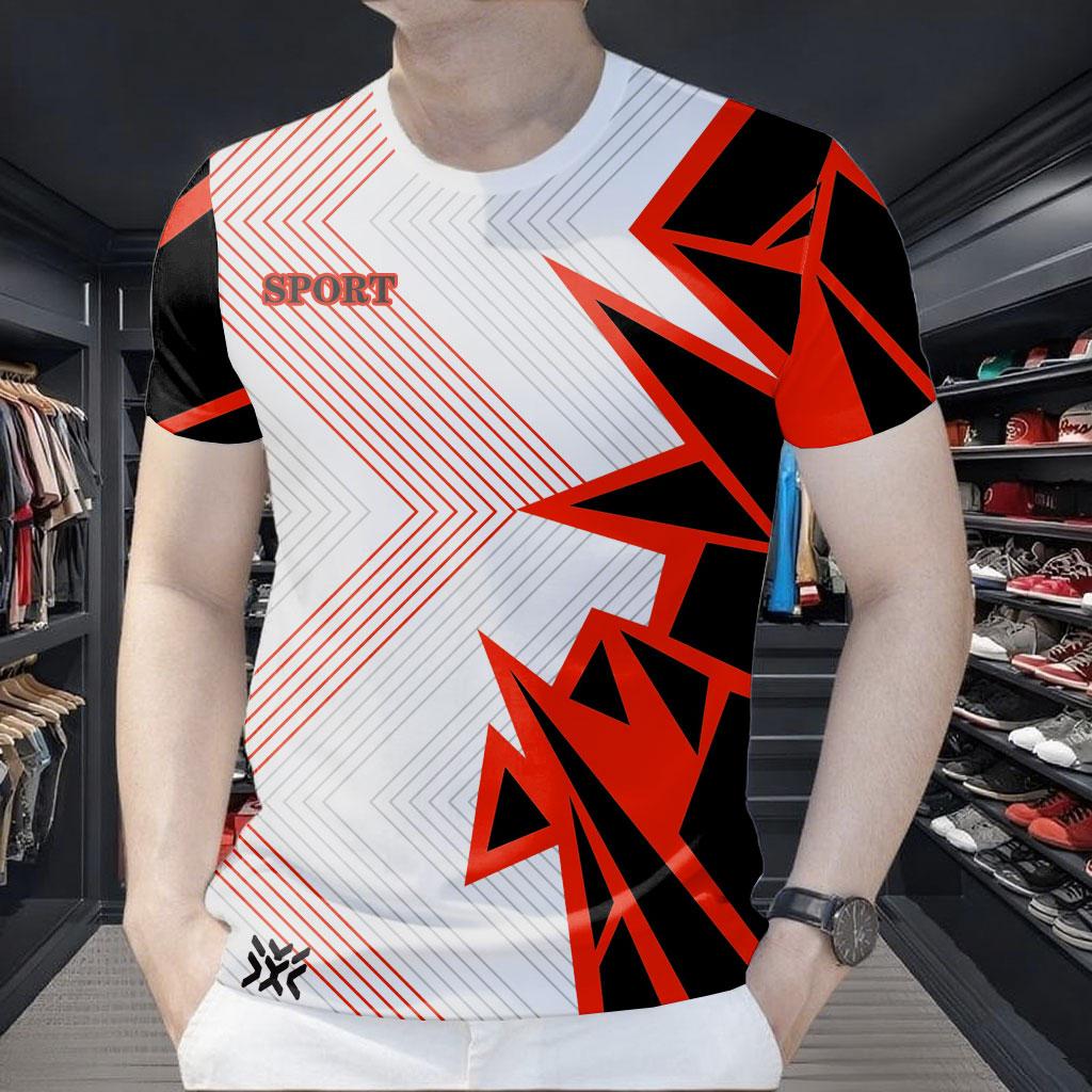 Мужская футболка с геометрическим узором, 3D-печать, летняя XS